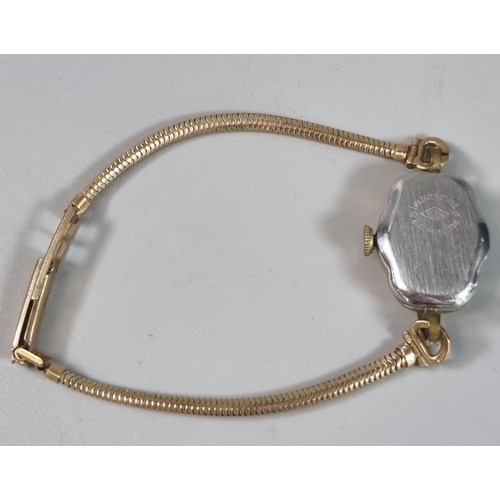 259 - 9ct gold Anker ladies wristwatch 14.5g approx.  (B.P. 21% + VAT)