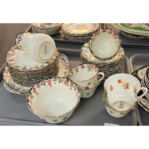 318 - Royal Doulton bone china floral tea set comprising: six cups, twelve saucers, twelve side plates, tw... 