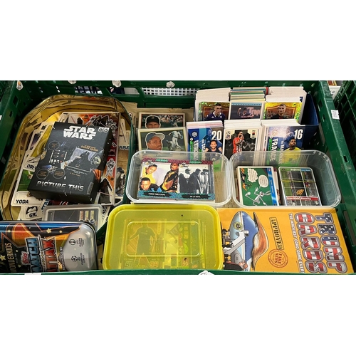 372 - Large collection of Baseball Trading Cards, Star Wars Cards, Trump Cards, tin of Match Attack Footba... 