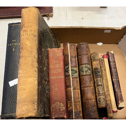 380 - Bound volume of 'The Captain Magazine', 'Foxes Book of Martyrs' in quarter calf with marble boards, ... 