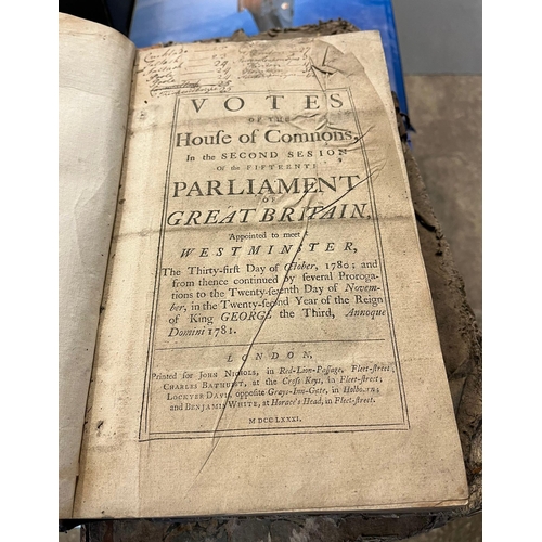 387 - Seven volumes in distressed condition being 'Votes of the House of Commons in the Second Session of ... 