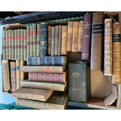 402 - Large collection of historical and classics, many with leather bindings, some history, topographical...