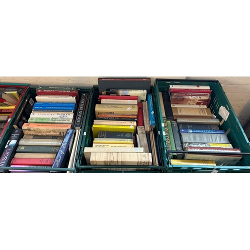 421 - Large collection of fiction and history, mainly British history, Atlases dictionaries. Five crates. ... 