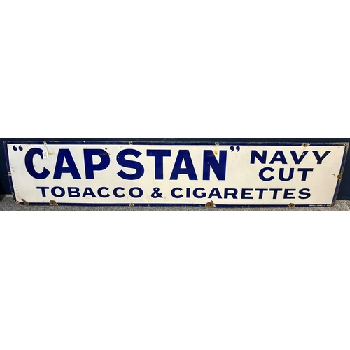 119 - Large single sided enamel advertising sign 'Capstan' Navy Cut Tobacco and Cigarettes.  182cm long ap... 