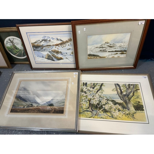 136 - Collection of assorted furnishing pictures including: David Fallows Winter Scene, Patrick Murphey Ca... 