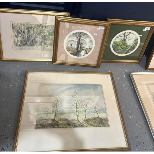 136 - Collection of assorted furnishing pictures including: David Fallows Winter Scene, Patrick Murphey Ca... 