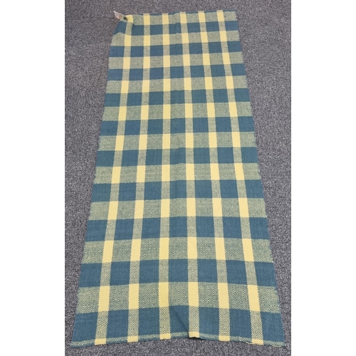 143 - Blue and yellow complex weave blanket.   (B.P. 21% + VAT)