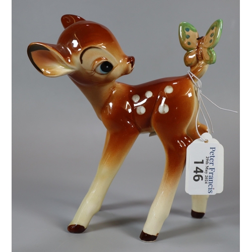 146 - China figurine of 'Bambi' marked Walt Disney Productions Japan.   (B.P. 21% + VAT)