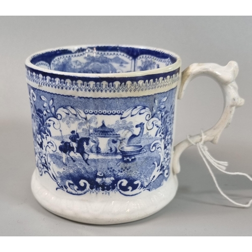 16 - 19th century Welsh pottery blue and white transfer printed frog mug.  Unmarked, probably Swansea.   ... 