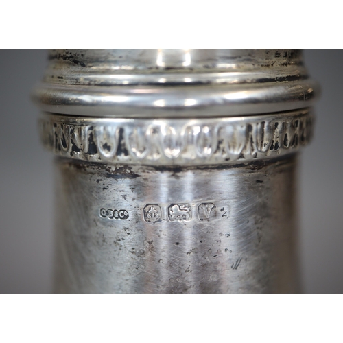 191 - George V silver sugar sifter.  Birmingham hallmarks.  5.2 troy oz approx.   (B.P. 21% + VAT)