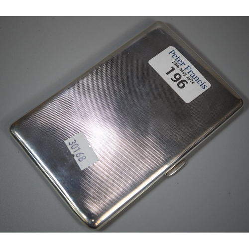 196 - Early 20th century silver engine turned cigarette case.  Birmingham hallmarks.  4.9 troy oz approx. ... 