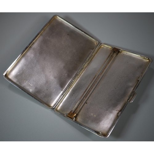 196 - Early 20th century silver engine turned cigarette case.  Birmingham hallmarks.  4.9 troy oz approx. ... 