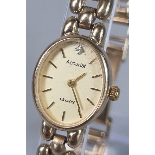 217 - Accurist 'Gold' 9ct gold ladies wristwatch. 17.2g approx.  (B.P. 21% + VAT)