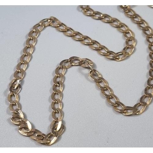 218 - 9ct gold curb link chain. 72cm long approx. 12.7g approx.  (B.P. 21% + VAT)