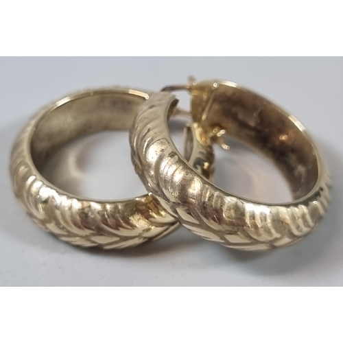 225 - Pair of 9ct gold hoop earrings. 4.9g approx. (B.P. 21% + VAT)