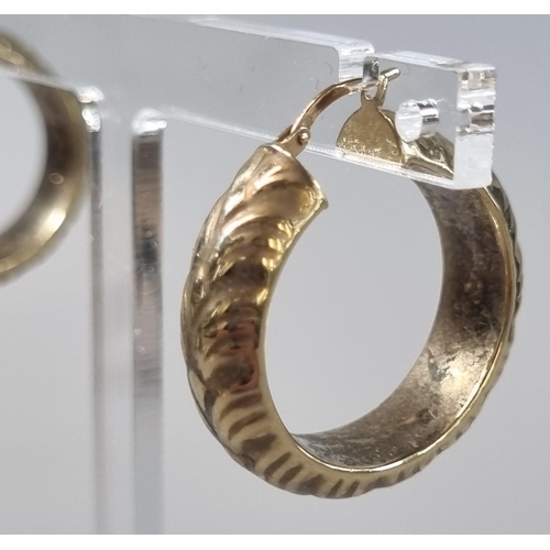 225 - Pair of 9ct gold hoop earrings. 4.9g approx. (B.P. 21% + VAT)