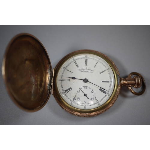 270 - Waltham gold-plated engraved full hunter pocket watch (B.P. 21% + VAT)