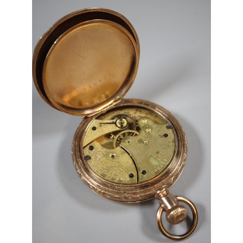 270 - Waltham gold-plated engraved full hunter pocket watch (B.P. 21% + VAT)