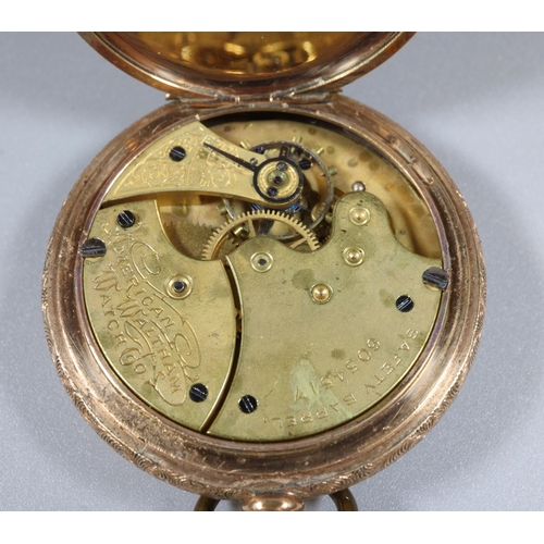 270 - Waltham gold-plated engraved full hunter pocket watch (B.P. 21% + VAT)