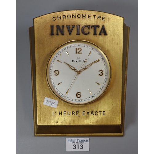 313 - An Invicta Chronometer L'Heure Exacte table/desk clock.   (B.P. 21% + VAT)