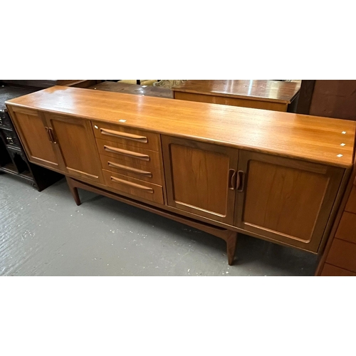 441 - Mid 20th century G Plan style teak straight fronted chest of six drawers with wooden handles togethe... 