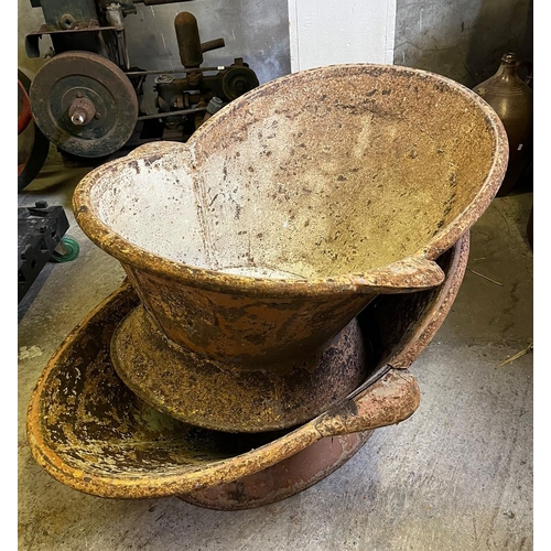 523 - Two vintage tin hip baths.  (2)  Provenance: Pembrokeshire Country House.  (B.P. 21% + VAT)