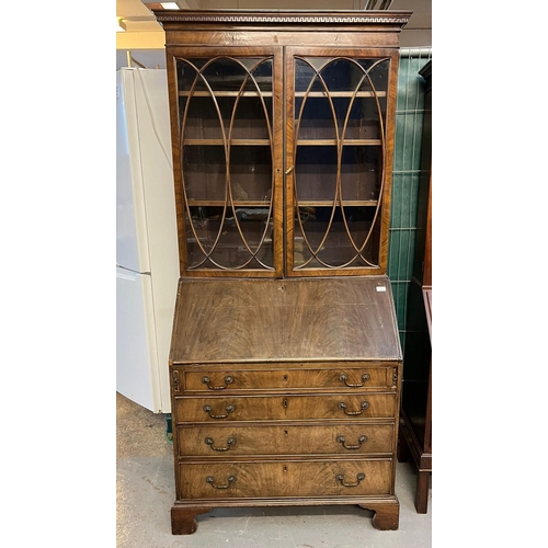 540 - George III mahogany two stage bureau bookcase.   (B.P. 21% + VAT)