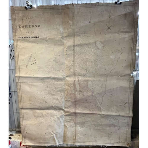 549 - 19th century 'Plan of Camrose Parish, Pembrokeshire', by Thomas Tamlin, land surveyor dated 1843, pa... 