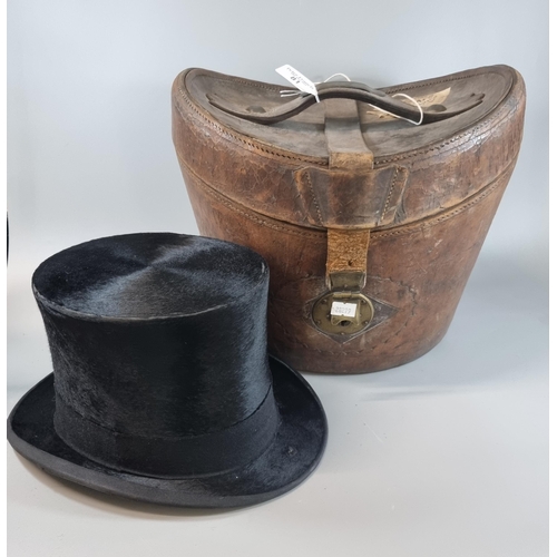 81 - A. J. White Hatters and Cap Makers, vintage top hat in fitted leather case.  (B.P. 21% + VAT)