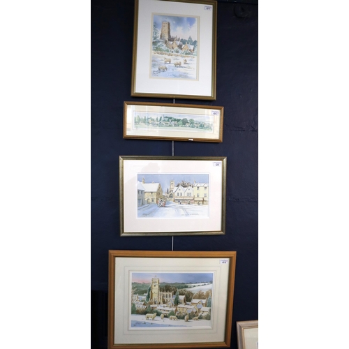 129 - Chris Fothergill (20th century British), group of similar watercolours and prints, all being scenes ... 