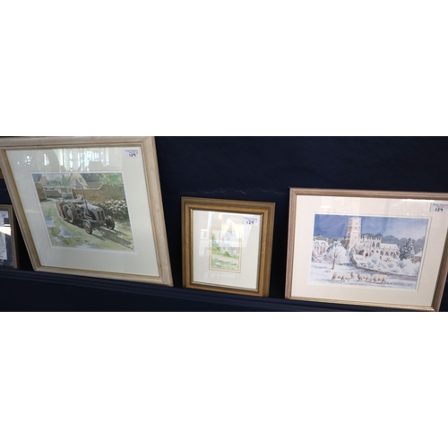 129 - Chris Fothergill (20th century British), group of similar watercolours and prints, all being scenes ... 