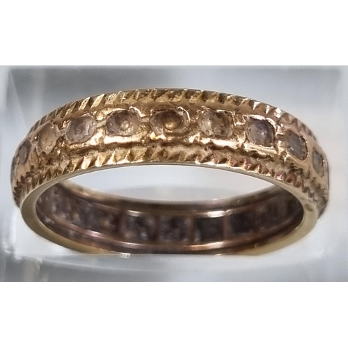 191 - 9ct gold full eternity style ring.  3.2g approx.  Size M1/2.  (B.P. 21% + VAT)