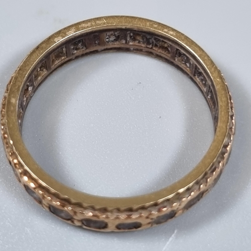 191 - 9ct gold full eternity style ring.  3.2g approx.  Size M1/2.  (B.P. 21% + VAT)