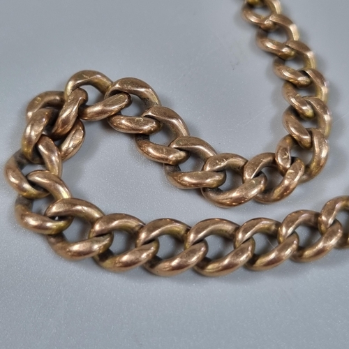 209 - 9ct gold curb link bracelet.  9.3g approx.  (B.P. 21% + VAT)