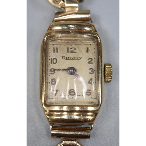 231 - Tissot 9ct gold ladies mechanical wristwatch with gold plated expanding bracelet together with a 193... 