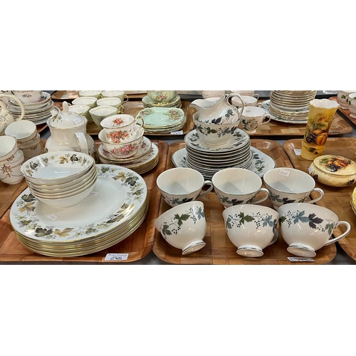 285 - Four trays of tea ware, 19th century etc. together with Royal Doulton Burgundy, Larchmont, Paragon E... 