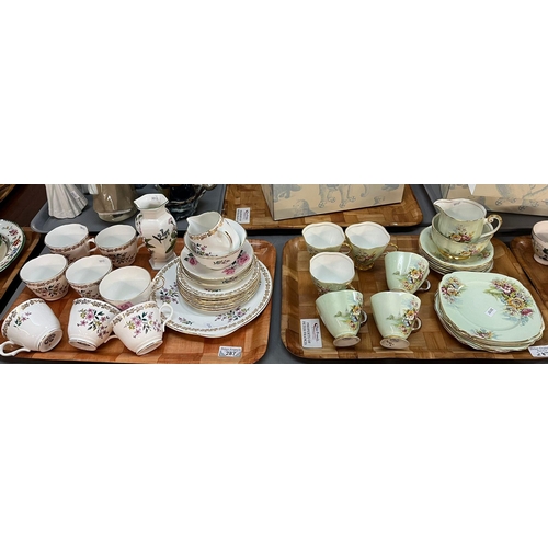 287 - Four trays of tea ware to include: Royal Grafton, Windsor, Crown Royal and Colclough.  (4)   (B.P. 2... 