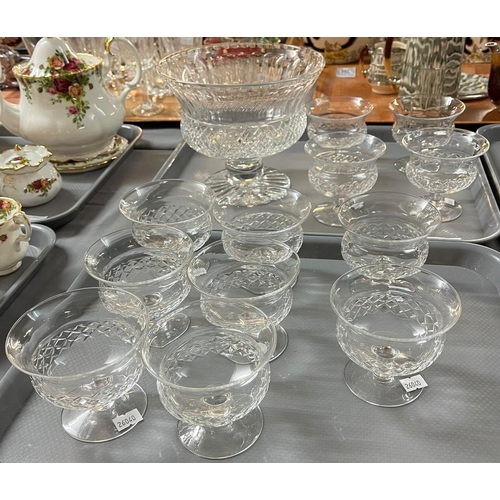 291 - Edinburgh and Leith crystal glass sundae set comprising: serving bowl and twelve desert bowls.  (13)... 