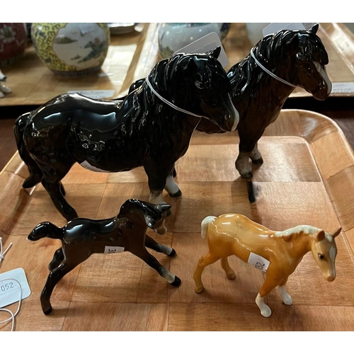 300 - Collection of Beswick horses, ponies and foals.  (9)   (B.P. 21% + VAT)