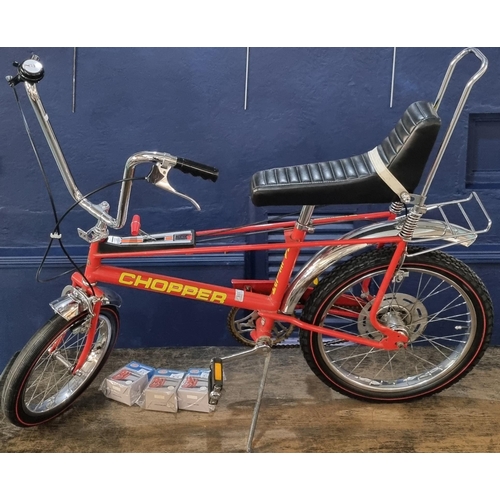 315 - Original Raleigh Chopper boy's bicycle with three speed Sturmey-Archer gears, Chopper type bars and ... 