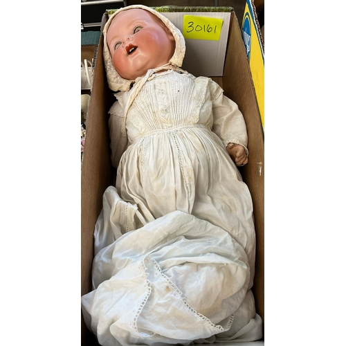 329 - Large Armand & Marseille porcelain headed baby doll with composition body together with another porc... 