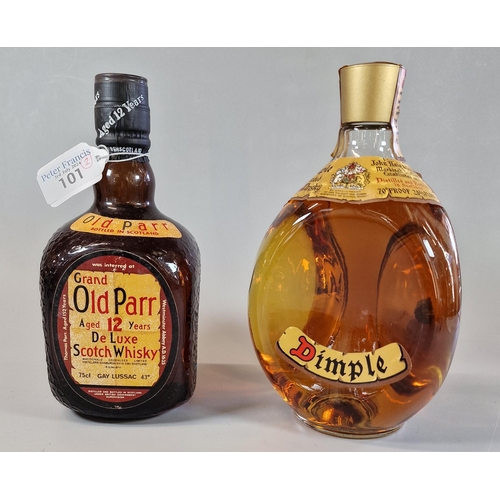 101 - Bottle of Grande Old Parr Deluxe Scotch Whisky.  75cl, in original box, together with a bottle of Jo... 