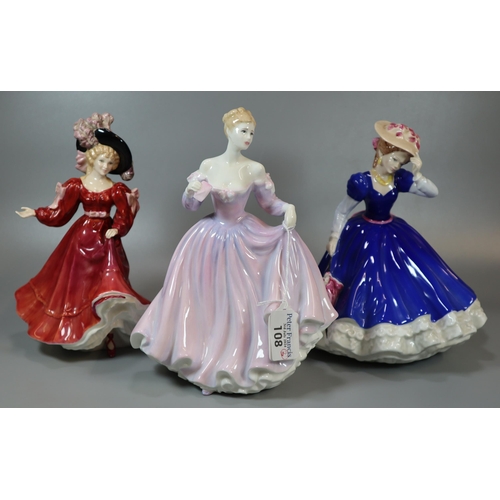 108 - Three Royal Doulton bone china figurines to include: 'Message of Love' HN4531, Figure of the Year 'M... 