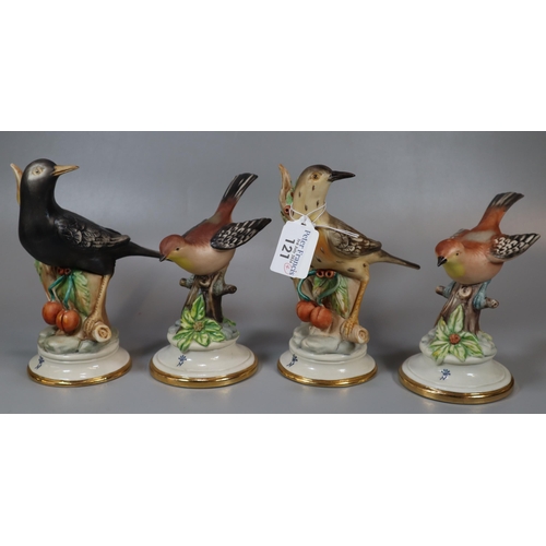 121 - Collection of four Capodimonte Italian bird figurines.  (4)  (B.P. 21% + VAT)