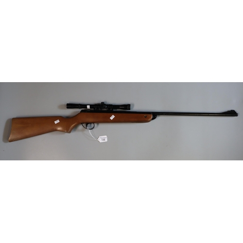 126 - BSA Meteor .22 break action air rifle with Nikko Stirling 4x20 telescopic sight. (spring broken) Ove... 