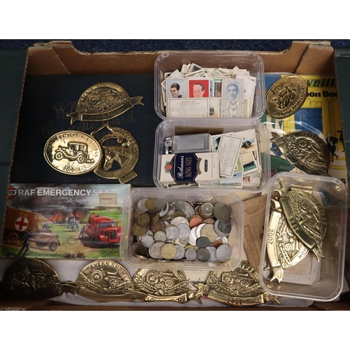 140 - Collection of coins and other items to include: Nevern and Cardigan, Airfix RAF Emergency Set, large... 