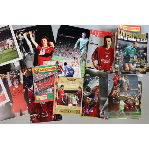 143 - Collection of Liverpool Club memorabilia to include: various autographs, including Ian St John, Phil... 