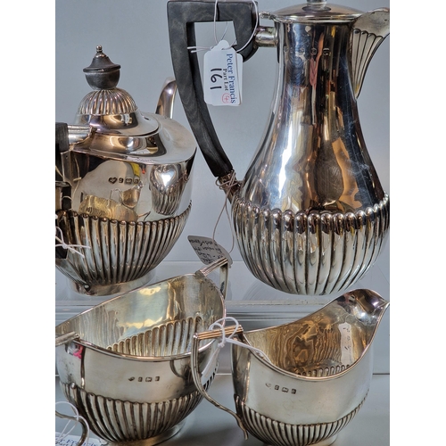 161 - Late Victorian silver three piece tea service, by William Williams, Birmingham 1901, together with a... 