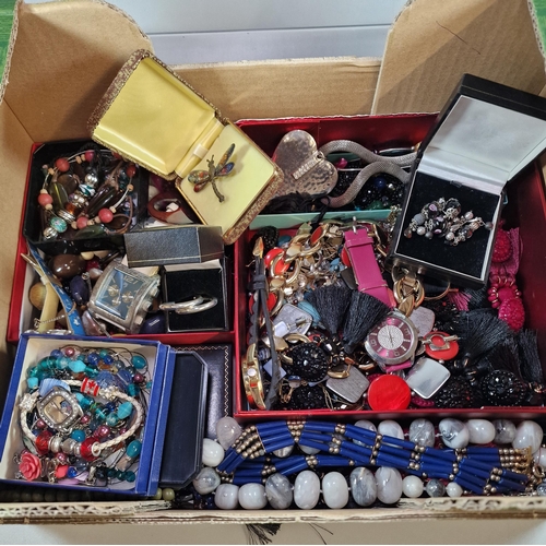 171 - Collection of various jewellery to include: dress watches, necklaces, earrings, bracelets, pendants ... 