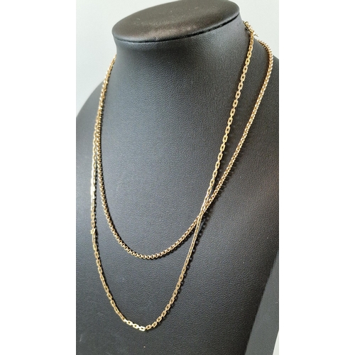 179 - Two 9ct gold chains. 8.3g approx. (B.P. 21% + VAT)